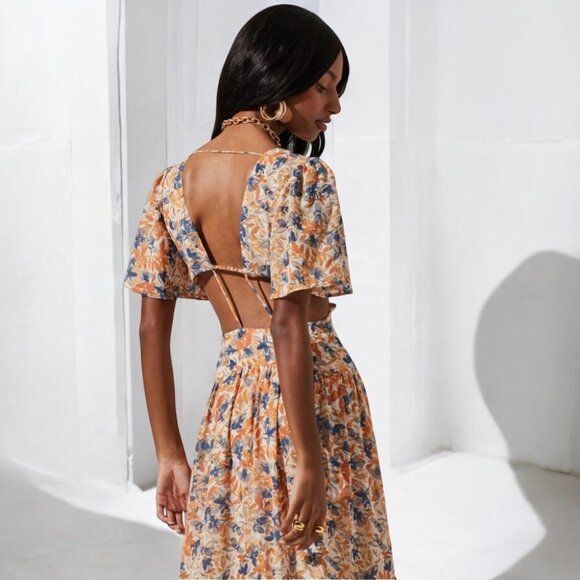 NWT ASTR SEDONA FLORAL BACK CUTOUT MAXI DRESS - Picture 4 of 5